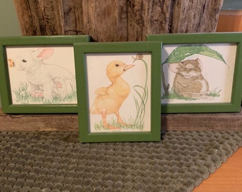 Vintage Collectable Wooden Wall Decor LK Powell Choice of 3 Adorable Animals in Excellent Condition!