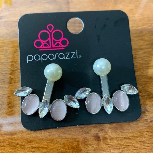 Paparazzi Silver Stud Earring Set- Silver Studs with Pearls, Pink Stones, and Diamonds “Modern Sophistication”NEW with Tag!