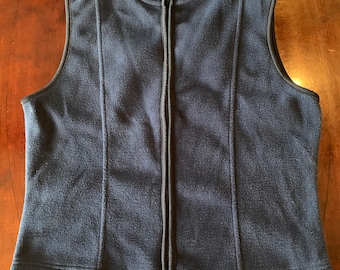 Vintage Medium Cambridge Dry Goods Navy und Schwarz Gefütterte Fleece Zip Up Weste in ausgezeichnetem Zustand!