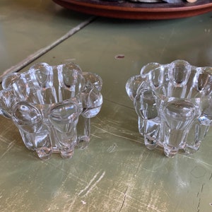 Crystal Two Piece Vintage Candle Holder Set NEW in Original Box in Excellent Condition!