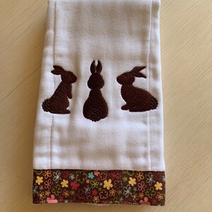 Customizable NEW Chocolate Bunny Baby Burp Cloth in Excellent Condition!