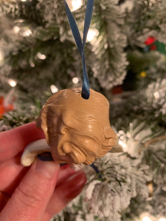 Vintage Christmas Ceramic Hand Painted Ornament Cute Baby Angel