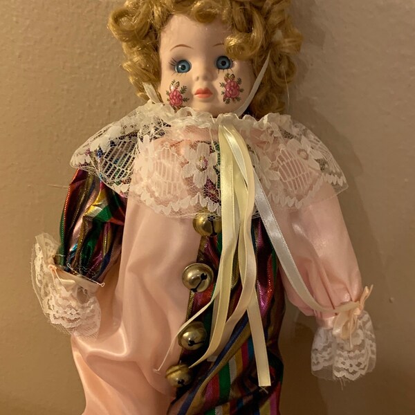 Porcelain Clown Doll Etsy