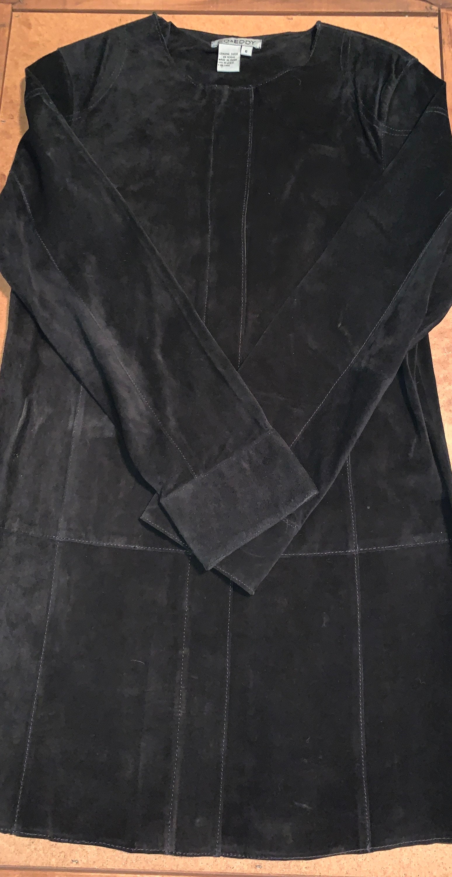 BabyEmVintage Vintage Black Suede Leather Co \u0026 Eddy Size 6 Zipper Jacket Dress Barely Worn in Excellent Condition!!