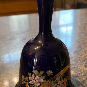 Flambro Vintage Blue Bell with Birds and Flowers in Excellent Condition!