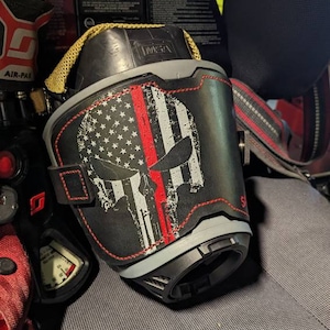 Personalized Firefighter SCBA Leather Mask Cover for MSA G1 Mask (black)