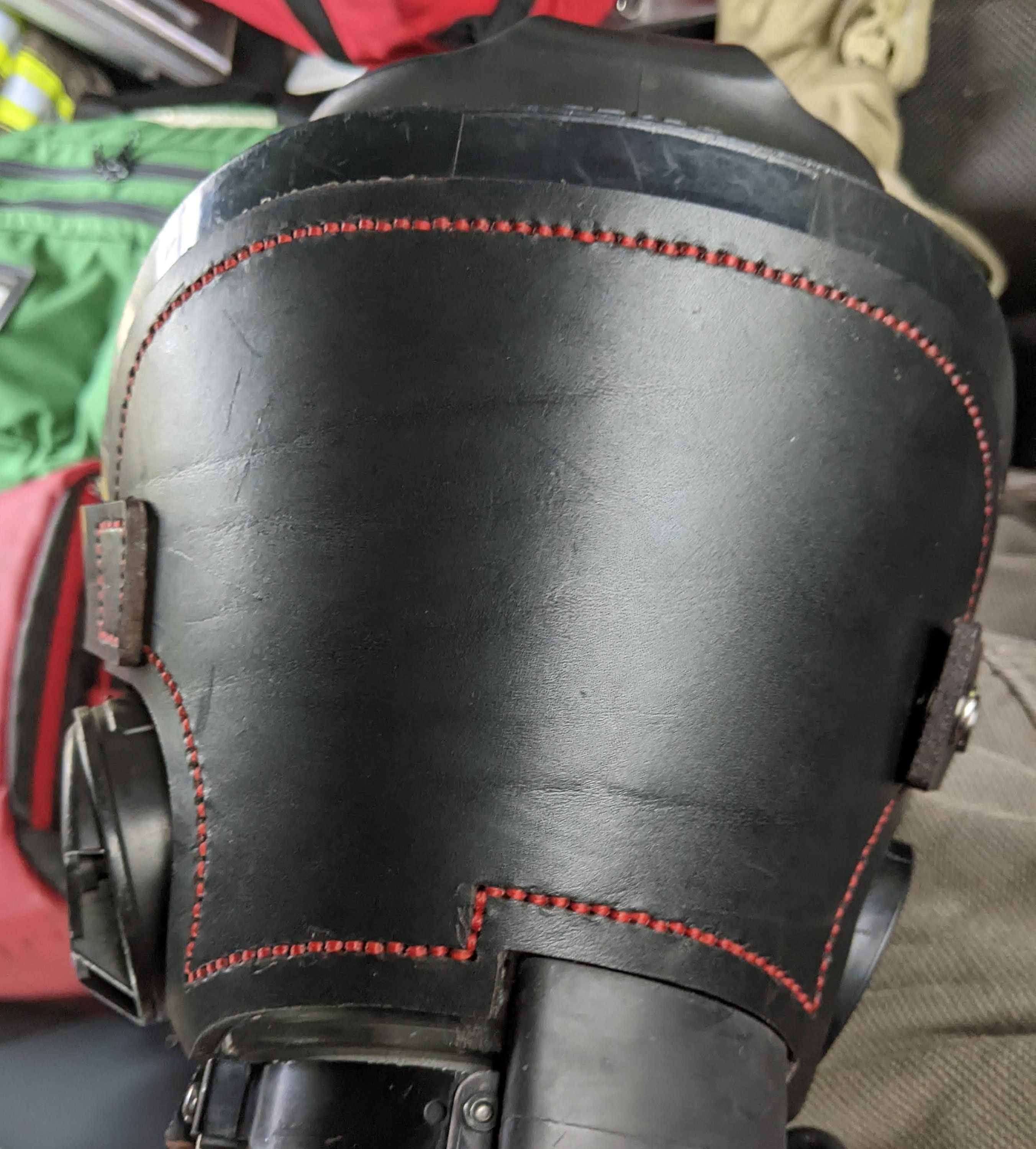 Personalized Firefighter SCBA Leather Mask Cover for Scott AV-3000 Mask (black)