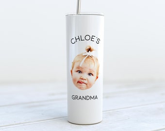 Personalized Baby Skinny Tumbler | Baby Face Custom Tumbler | Custom Picture Tumbler Gifts for Friends with Baby Gift for Mom | 20oz Tumbler