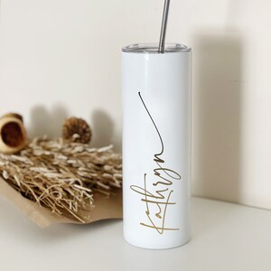 Vaso personalizado / Vaso con paja / Vaso personalizado con paja / Vaso delgado / Vaso de acero inoxidable personalizado