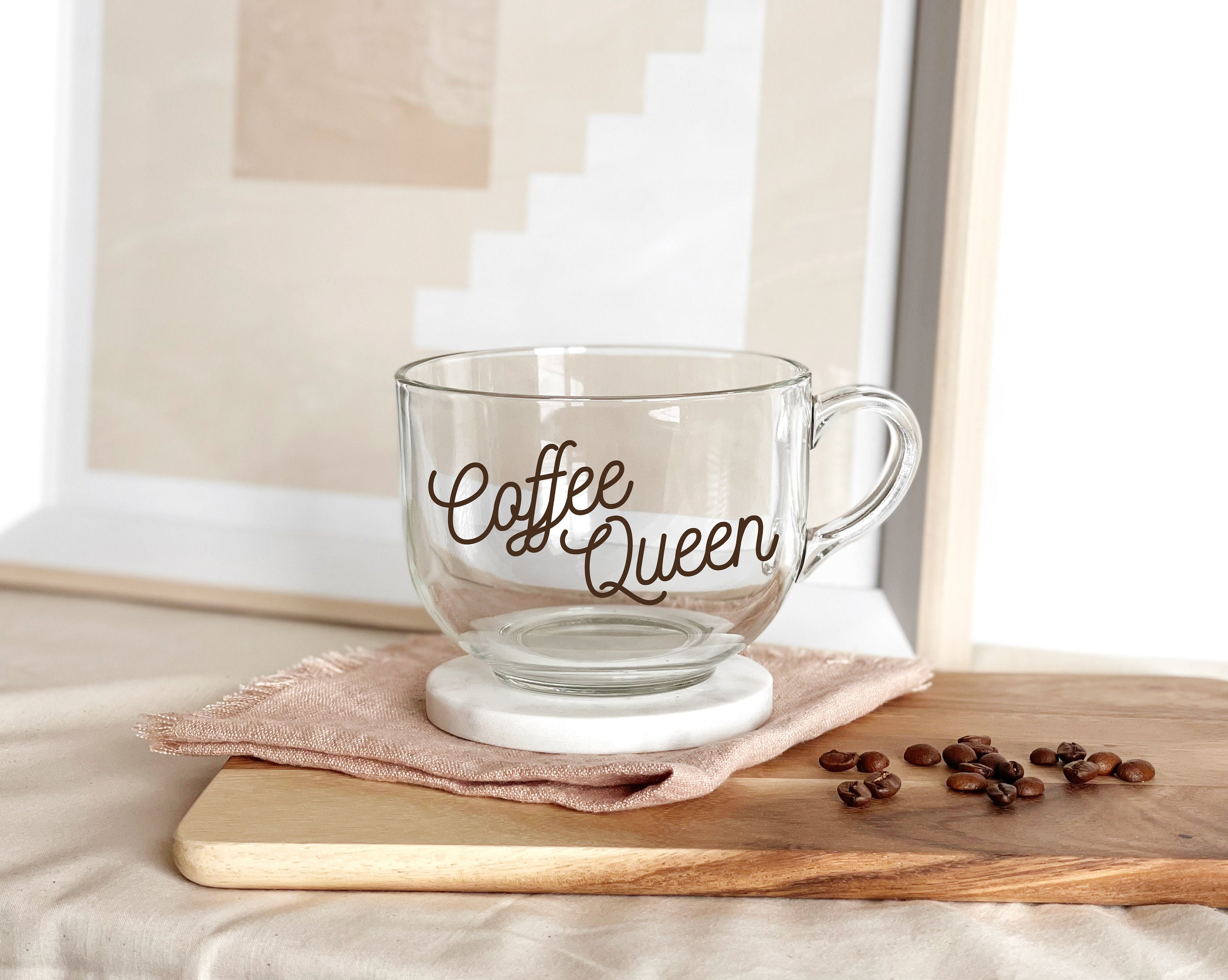 Oversized Glass Mug Coffee Queen Mug Made in Italy Large -  in 2023