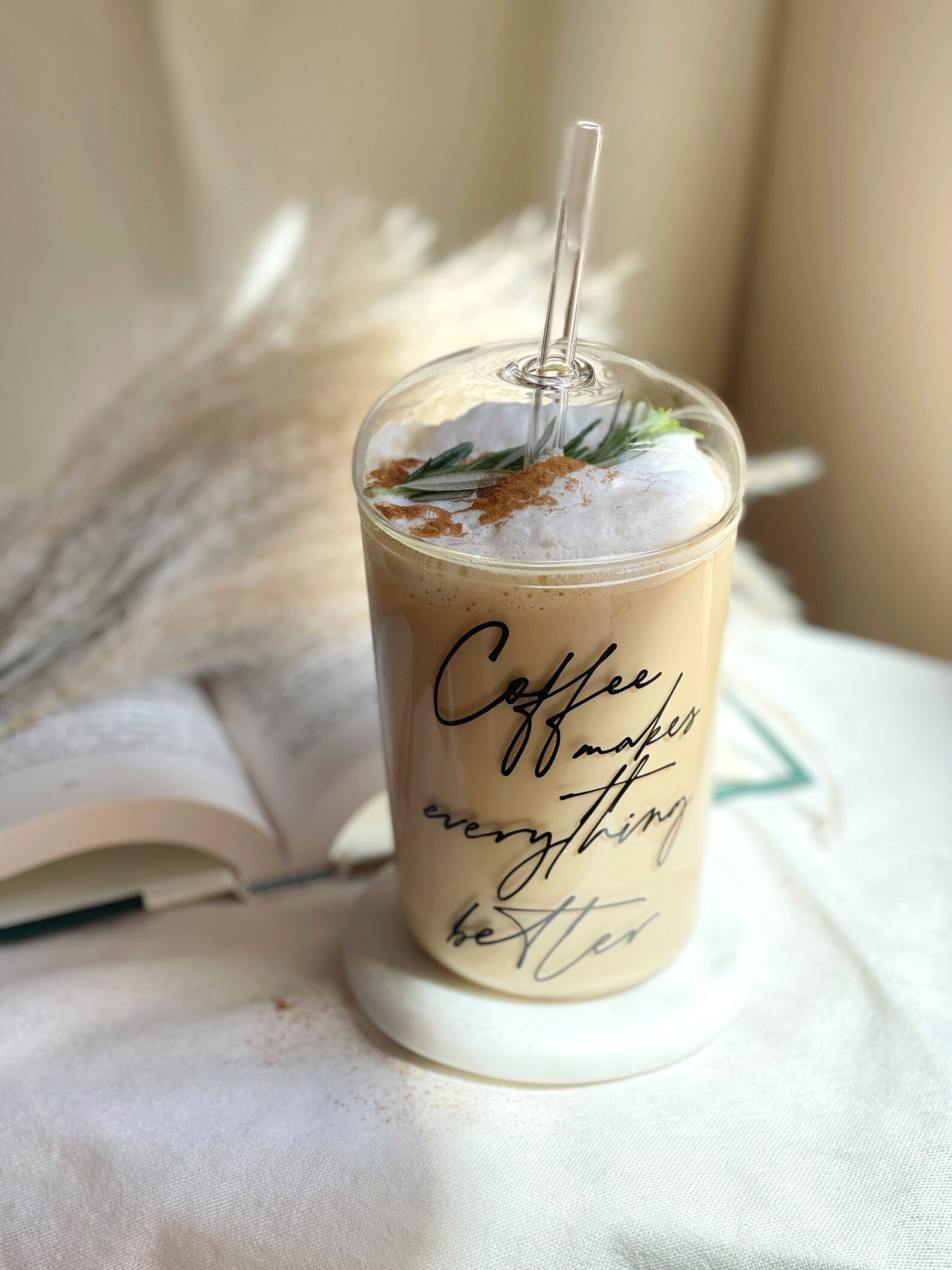 Dome Lid Glass Tumbler Glass Tumbler Tumbler With Lid and Etsy