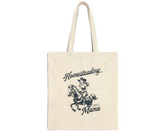 Funny Homesteading Cotton Canvas Tote Bag - Farming Gift, Funny Saying, Cute Shopping Bag, Eco-Friendly Reusable Tote, Unique Carryall,