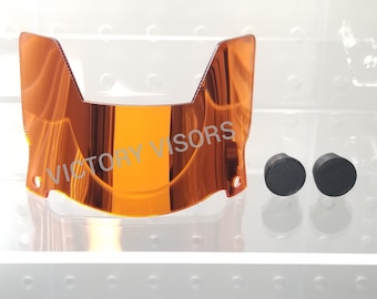 Mini Size Orange Football Helmet Visor for Riddell, Schutt and all brand mini Helmets. (5 Inch Mini Size Helmet Shield for Mini Helmets)