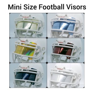 NEW COLORS! Mini Size *Flat Style* Football Helmet Visors for Riddell & Schutt mini helmets. ( For 5 Inch Mini Helmets)