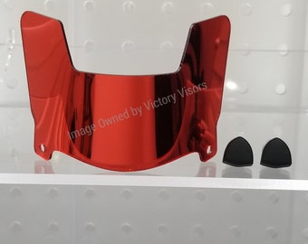 Mini Size Red Football Helmet Visor for Riddell, Schutt and all brand mini Helmets. (5 Inch Mini Size Helmet Shield for Mini Helmets)