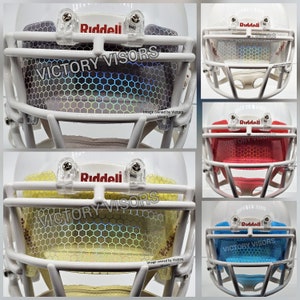 Mini Size Holographic Honeycomb Football Helmet Visor for Helmet Builders and Collectors. *FLAT STYLE*. (For 5-inch Miniature Helmets)