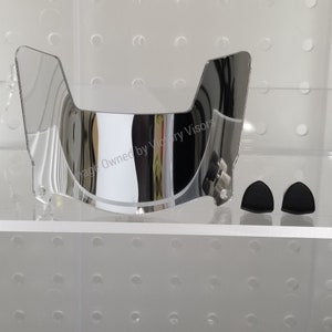 Mini Size Silver Football Helmet Visor for Riddell, Schutt and all brand mini Helmets. (5 Inch Mini Size Helmet Shield for Mini Helmets)