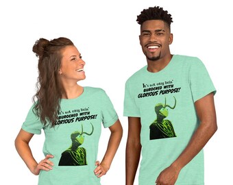 Kermit Glorious Purpose camiseta unisex, texto negro