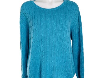 Vintage St John’s Bay Teal Twist Knit Sweater