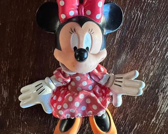 Bambola vintage Minnie Mouse Applause da 9 pollici con vestito a pois e fiocco