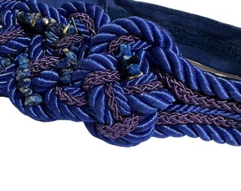 Vintage Bellissimo Royal Blue Braided Stone Women display picture 1