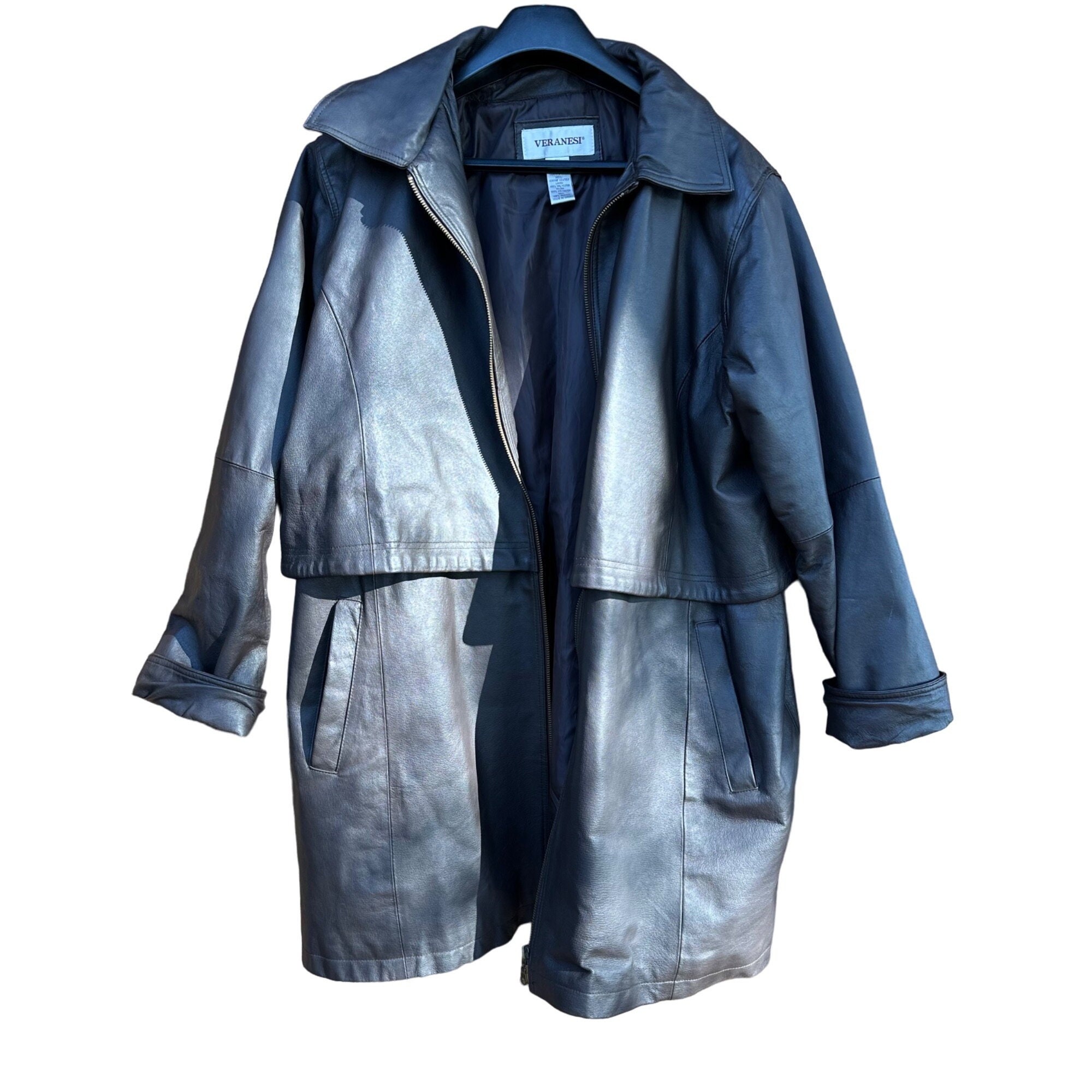 Vintage Veranesi Chocolate Brown 100 Leather Jacket Women s Mid