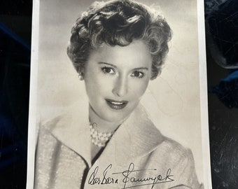 Vintage Barbara Stanwyck 50s 60s Head Shot Film Promo Fan Mail Foto