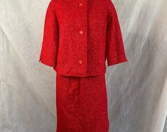 Vintage Handmade Wool 2 Piece Suit Skirt Set