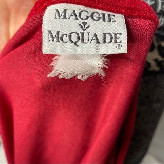 Vintage Maggie McQuade Red Velvet White Lace Robe Ruf… Gem