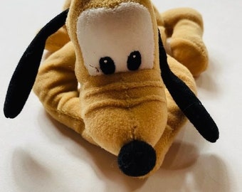 Vintage Disney Pluto Plysch Gosedjur Liten Liggande Valp Pluto Leksak