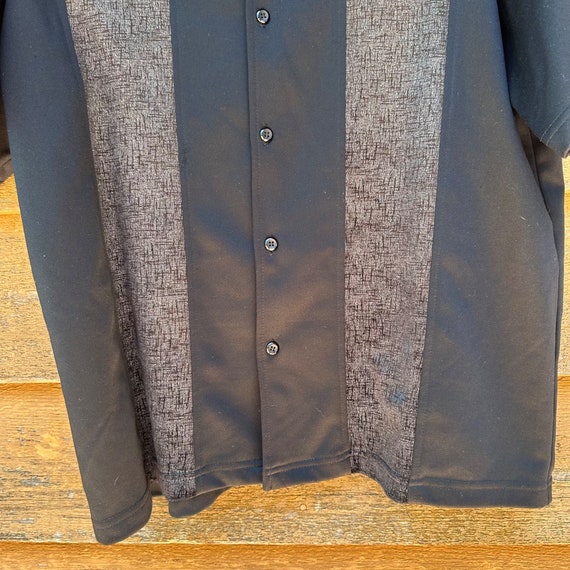 Vintage Cocktail Hour Black Bowling Shirt Velour … - image 3