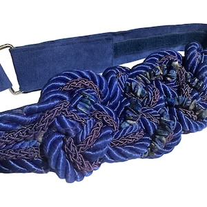 Vintage Bellissimo Royal Blue Braided Stone Women’s Belt