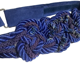 Vintage Bellissimo Royal Blue Braided Stone Women’s Belt