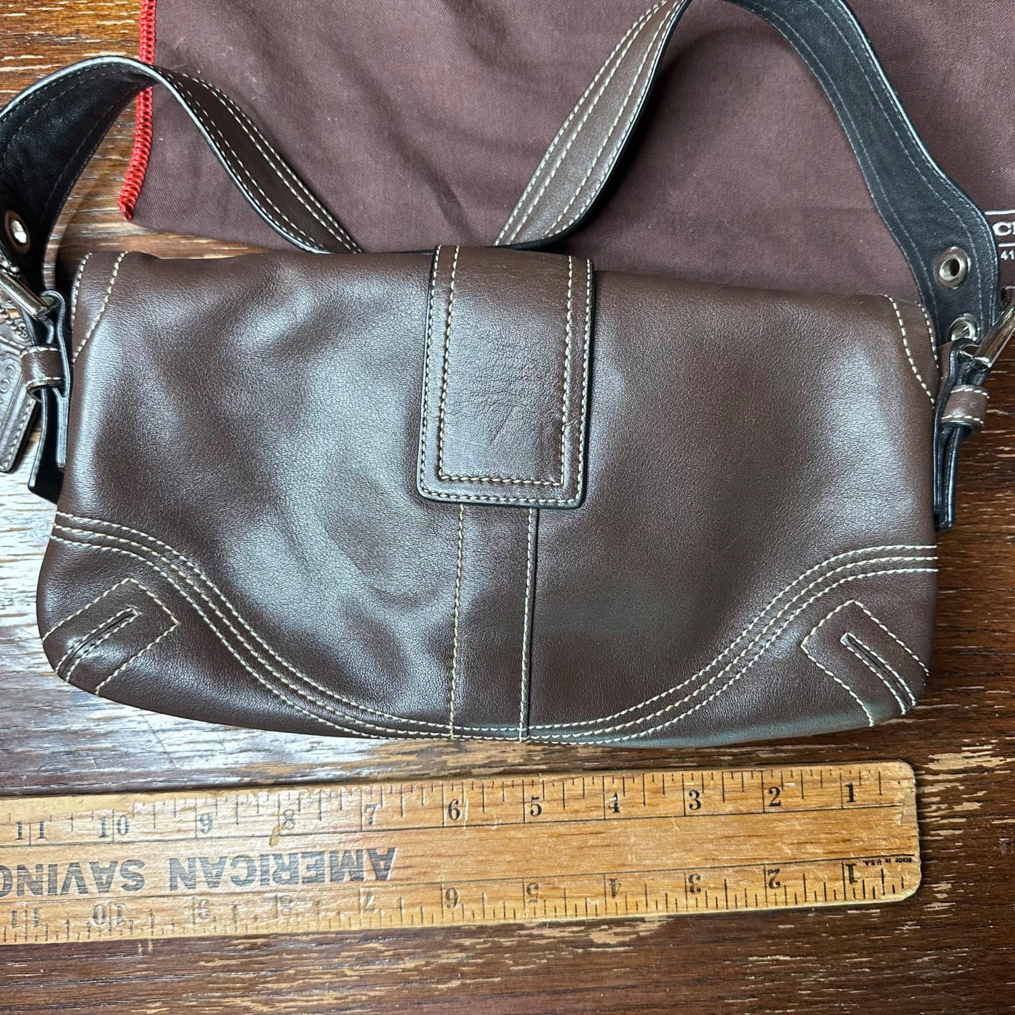 Vintage Coach Y2K Brown Leather Shoulder Bag With Dust Bag - Etsy