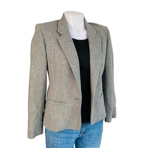 Vintage JH Collectibles Grey Blazer Single Button Gray Business Coat Size S