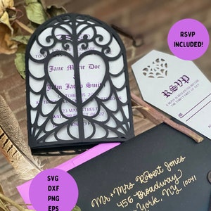 Gothic Hochzeitseinladungen - Digital Download | Dunkel Hochzeitseinladungen | Gothic Hochzeit Schnittdatei | SVG-, PNG- und EPS-Dateien