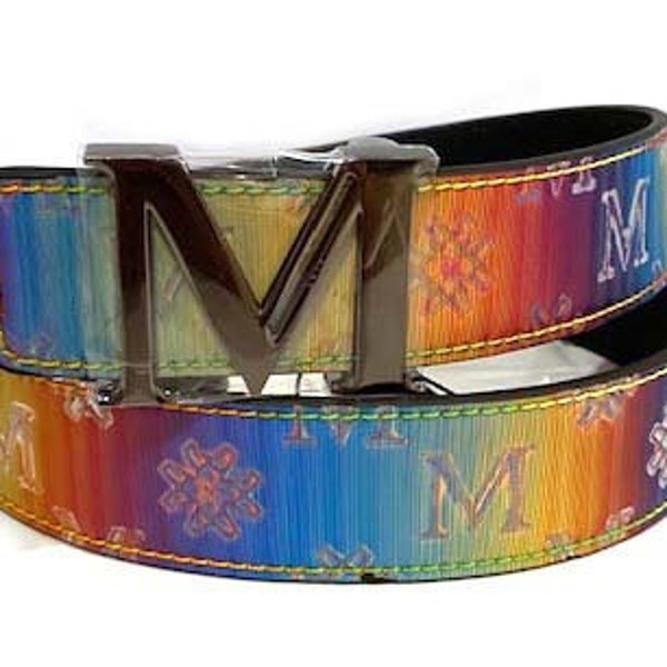 Multi color Millionair "M" Belt