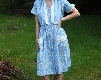 Vintage 50's handmade matching cotton sundress and jacket