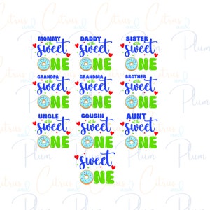 Sweet One Donut SVG Bundle - Matching Family Birthday Shirts
