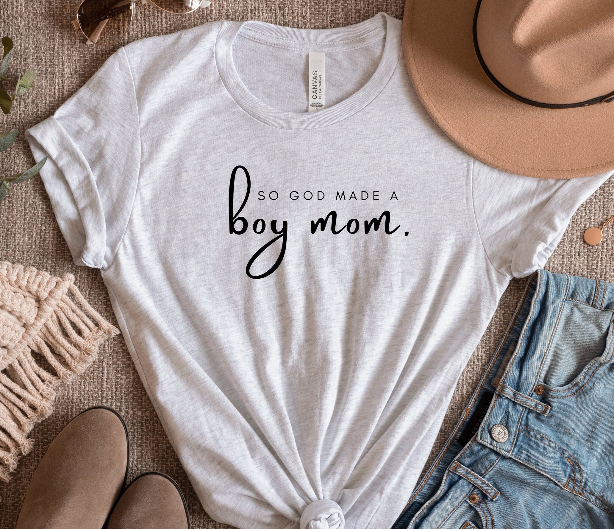 So God Made a Boy Mom T Shirt Etsy