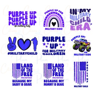 Militär Kind Monat SVG Bundle: Lila für Kinder!