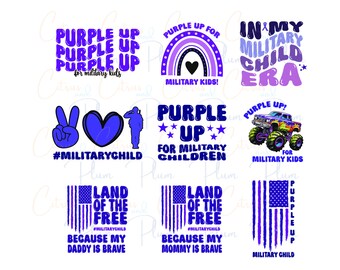 Military Child Month SVG Bundle: Purple Up for Kids!