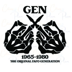 Generation X PNG, SVG Digital Download - Skeleton Hands, Original FAFO Design, Retro Gen X Clipart