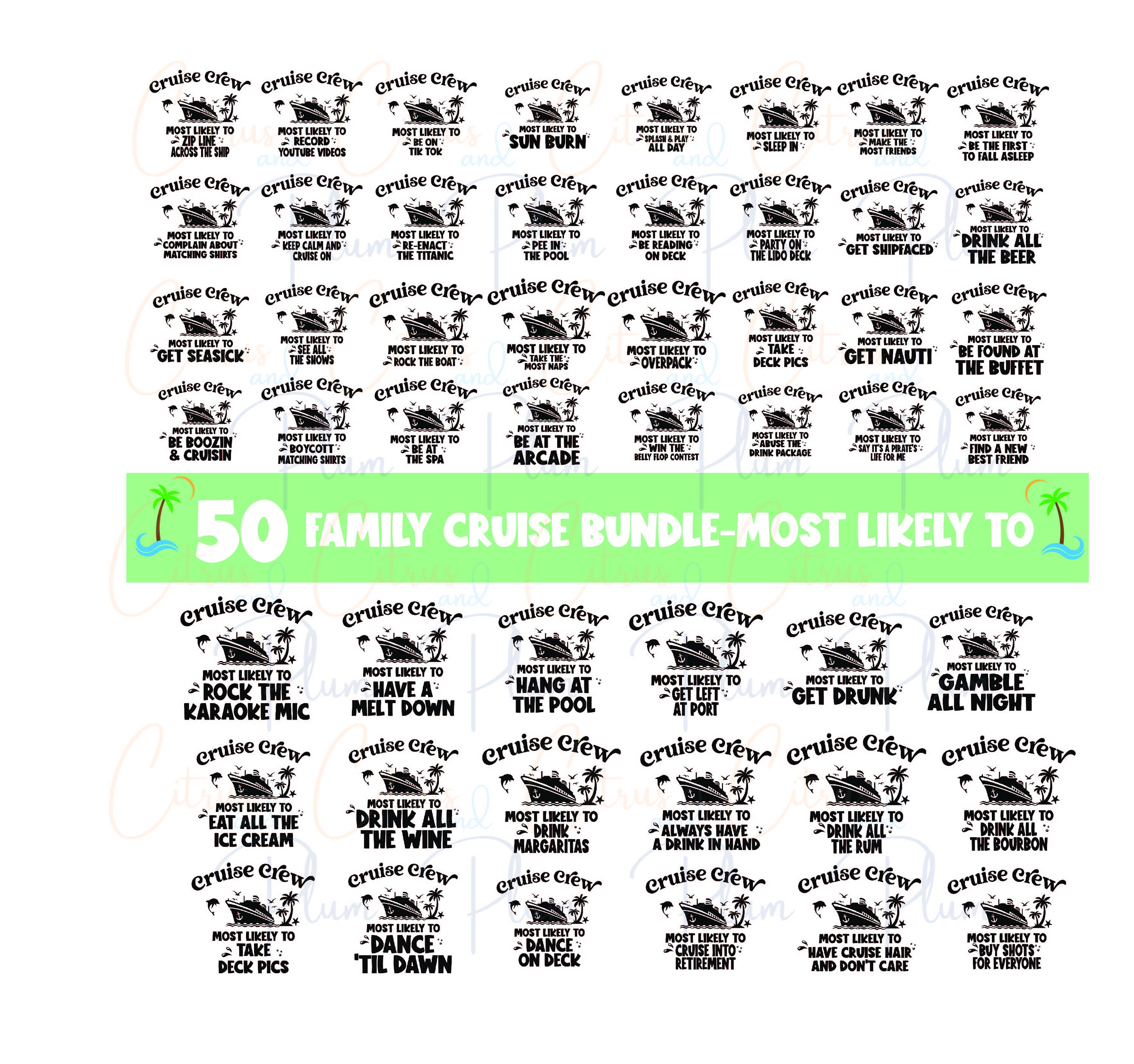 Cruise SVG Bundle | 50 Cruise Most Likely Designs