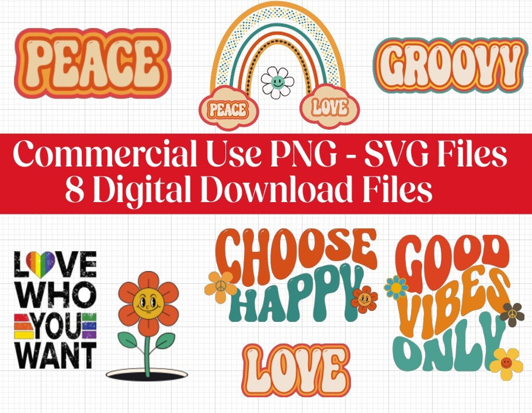 Hippie SVG Bundle | Peaceful and Groovy Designs for Crafts and Projects ...