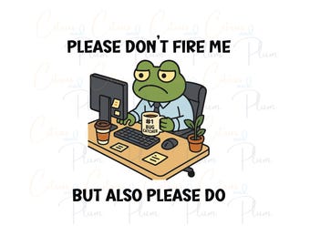 Funny Office Frog Meme PNG: Coworker Gift (Digital Download)