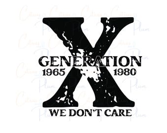 Generation X We Don&#39;t Care Skeleton Hands Clip Art, Vintage Skull Art, Digital Download for Retro Projects