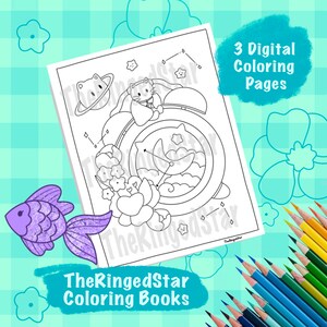 Sleepy Time Part 2 | Printable Kawaii Coloring Book | PDF Downloadable Coloring Pages | Hand-drawn Original Art |