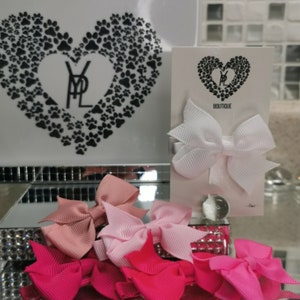 Pink Ribbon Dog Hair Bows,Pink Ribbon Dog Bows,Pink Ribbon Hair Ties, Pink Ribbon Pet Hair Accessories, Ribbon Dog Grooming Hair Accessories