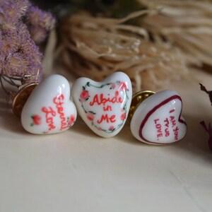 Handmade Christian Clay pins for bags and jackets, gift for Christian girls